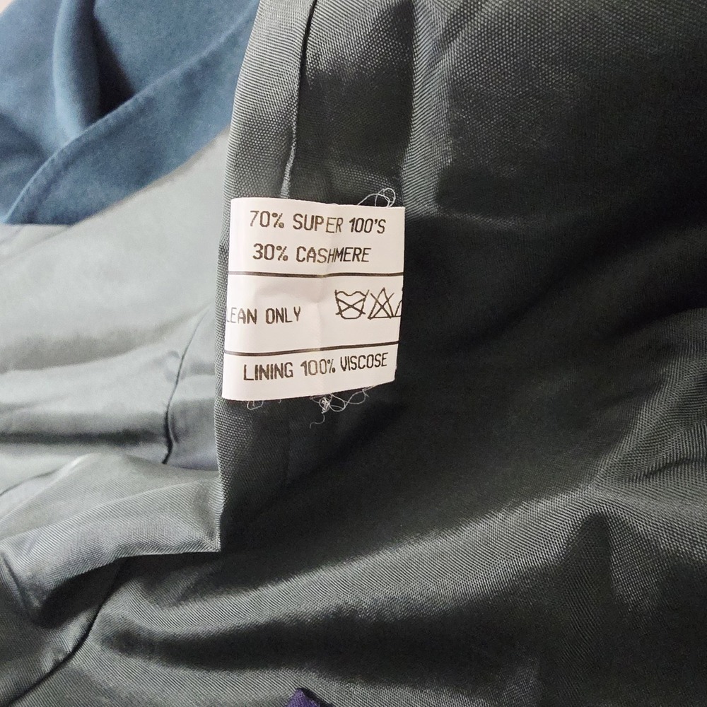 Burberrys England Blazer Jacket Size 10 Wool Cashmere Double Breasted Green Prep - Picture 9 of 16